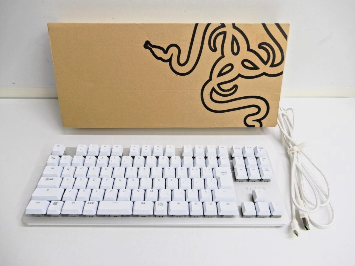 098Z700★【中古品】RAZER/レイザー BLACK WIDOW LITE ゲーミングキーボード RZ03-0264 ホワイト Mercury White_画像1