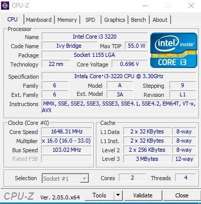 管PM0701 中古品【Intel製CPU『Core i-3220』】