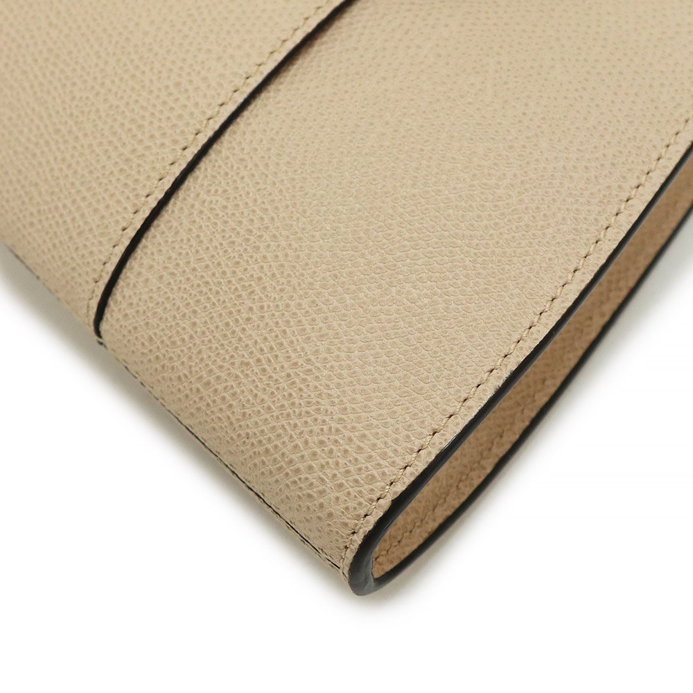 ( unused exhibition goods )varek -stroke laValextra ska la Large shoulder bag clutch bag soft car fs gold leather beige V5C59