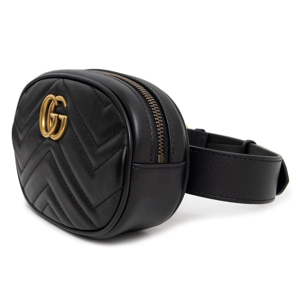 （新品・未使用品）グッチ GUCCI GGマーモント ベルトバッグ ボディバッグ ウエストバッグ キルティングレザー ブラック 黒 476434の画像4