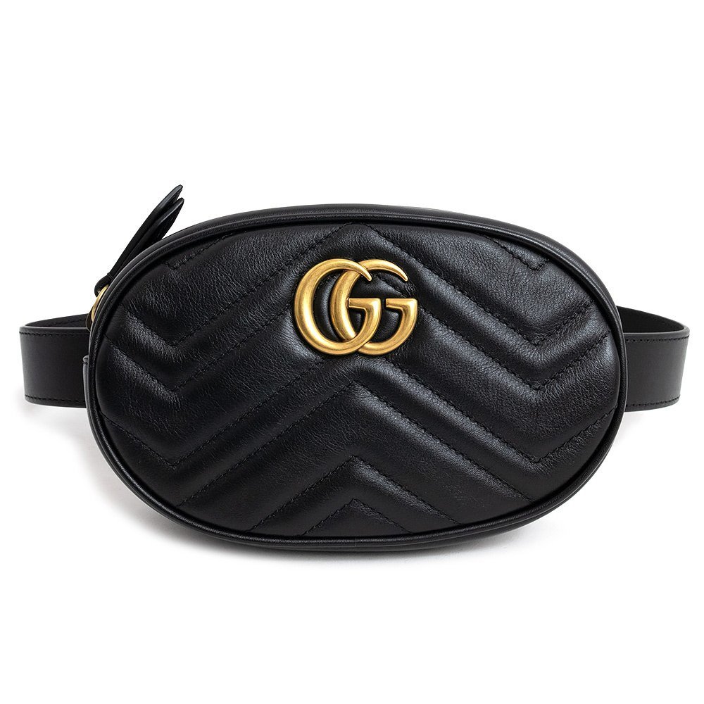 （新品・未使用品）グッチ GUCCI GGマーモント ベルトバッグ ボディバッグ ウエストバッグ キルティングレザー ブラック 黒 476434の画像1