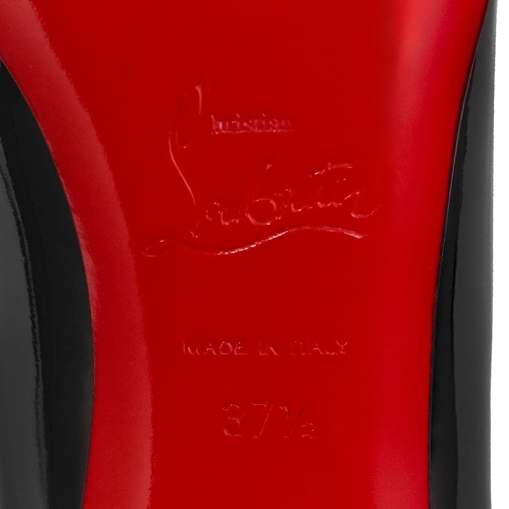 （新品・未使用品）クリスチャンルブタン Christian Louboutin Simple Pump 100 パンプス 靴 37.5 24.5cm パテントレザー 黒 赤 3080377_画像9
