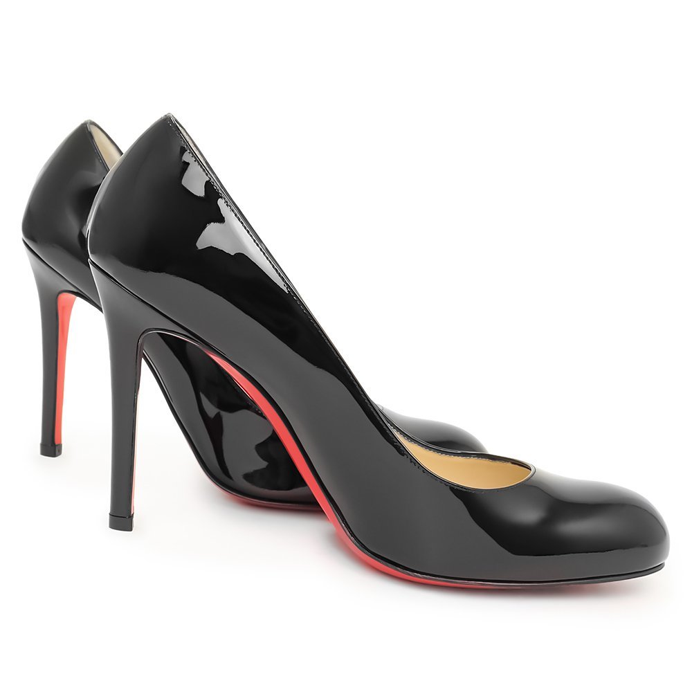 （新品・未使用品）クリスチャンルブタン Christian Louboutin Simple Pump 100 パンプス 靴 37.5 24.5cm パテントレザー 黒 赤 3080377_画像4