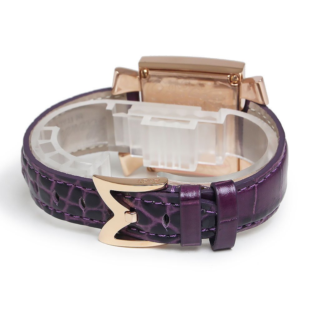 （未使用　展示品）ガガミラノ GaGa MILANO ナポレオーネ レディー クオーツ 腕時計 型押しカーフレザー パープル 紫 6031.4_画像5
