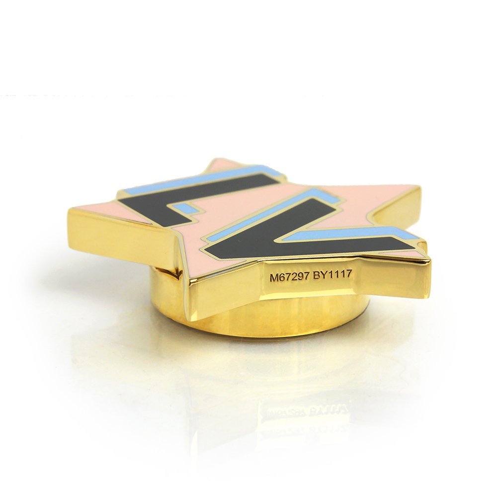 ( used ) Louis Vuitton LOUIS VUITTONbiju-sak summer fi-ru magnet brooch charm Gold pink M67297