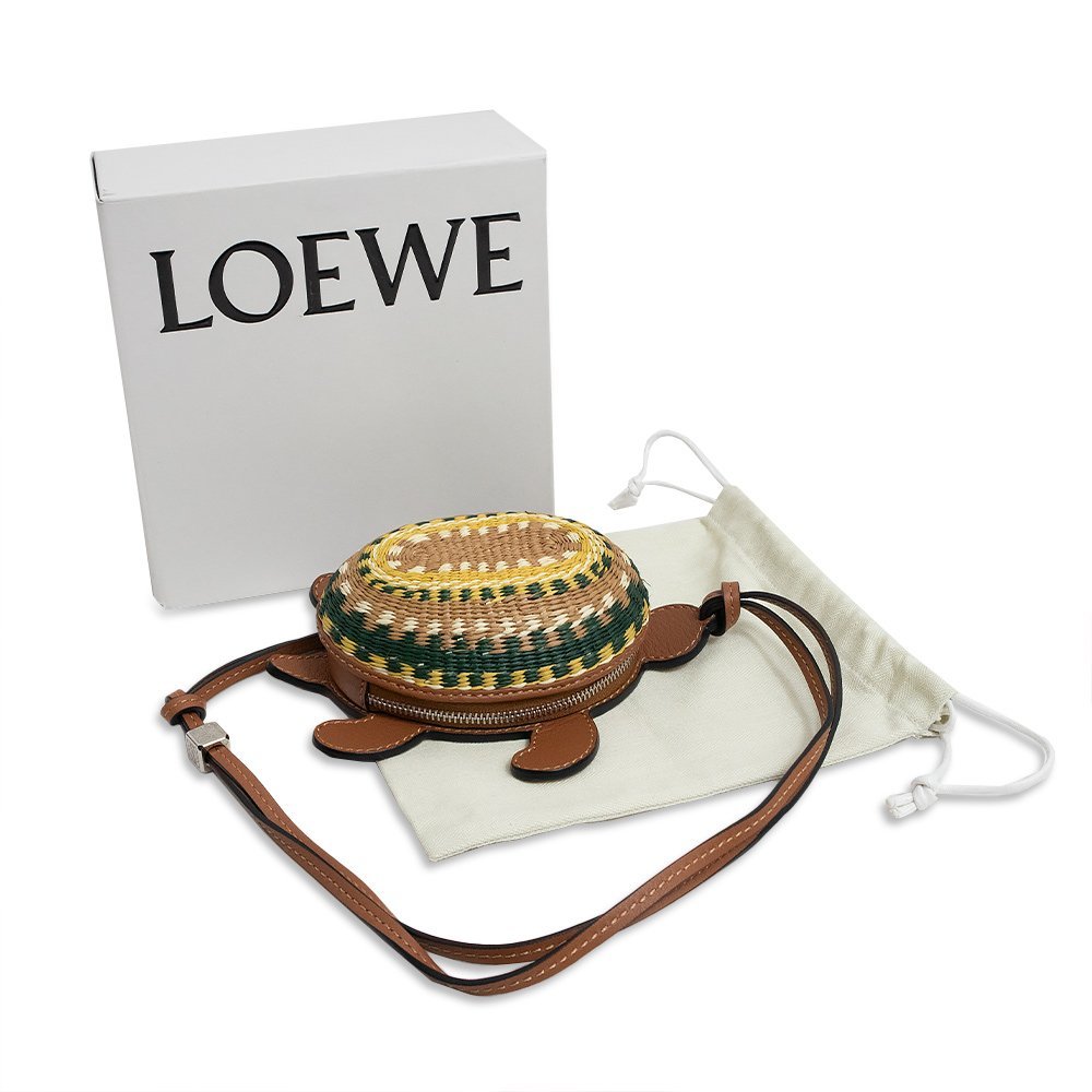 ( новый товар * не использовался товар ) Loewe LOEWE черепаха черепаха узор плечо небольшая сумочка черновой .a Brown чай серебряный металлические принадлежности C621232X82 с ящиком 