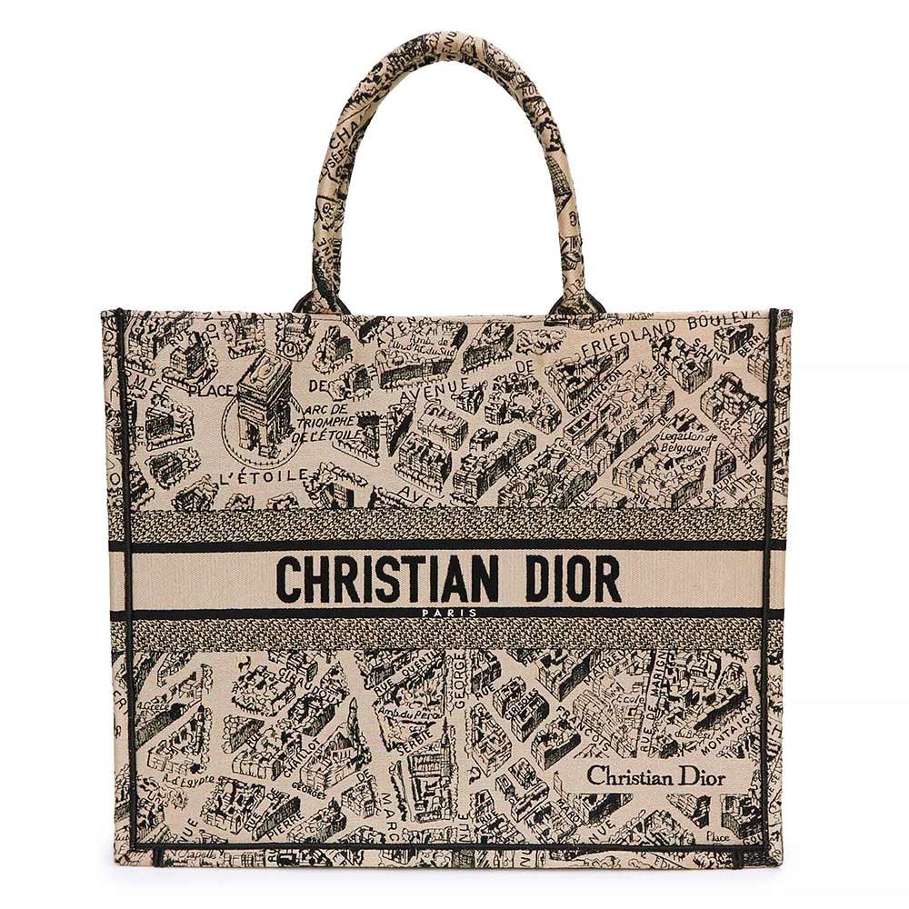 （新品・未使用品）クリスチャンディオール Christian Dior BOOK TOTE ラージ ハンドバッグ コットンキャンバス ベージュ M1286ZOMP_M918