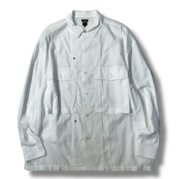 《美品◎》EGO TRIPPING エゴトリッピング★新品タグ付*日本製*ビッグポケットデザインシャツ*ホワイト*サイズ48(MA5977)◆S60_画像1