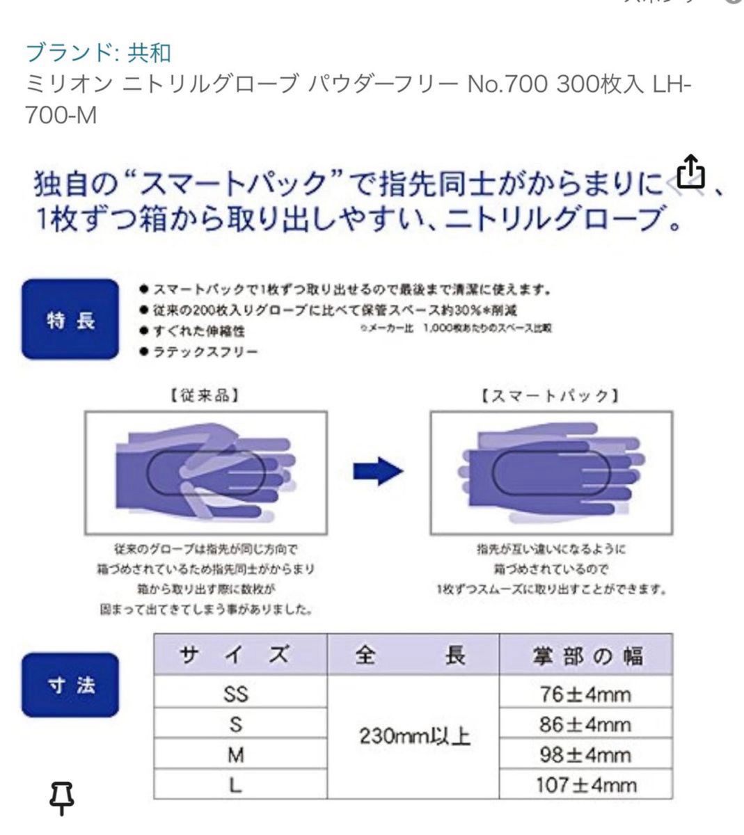 ニトリル手袋　50枚　ヘアカラー用にいかがでしょうか　安心の共和ブランド　