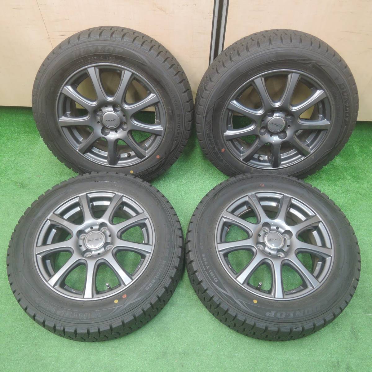 [送料無料] バリ溝！19年！キレイ！9.5分★スタッドレス 175/65R14 ダンロップ ウインターマックス WM01 DUFACT PCD100/4H★3113006SYス_画像1