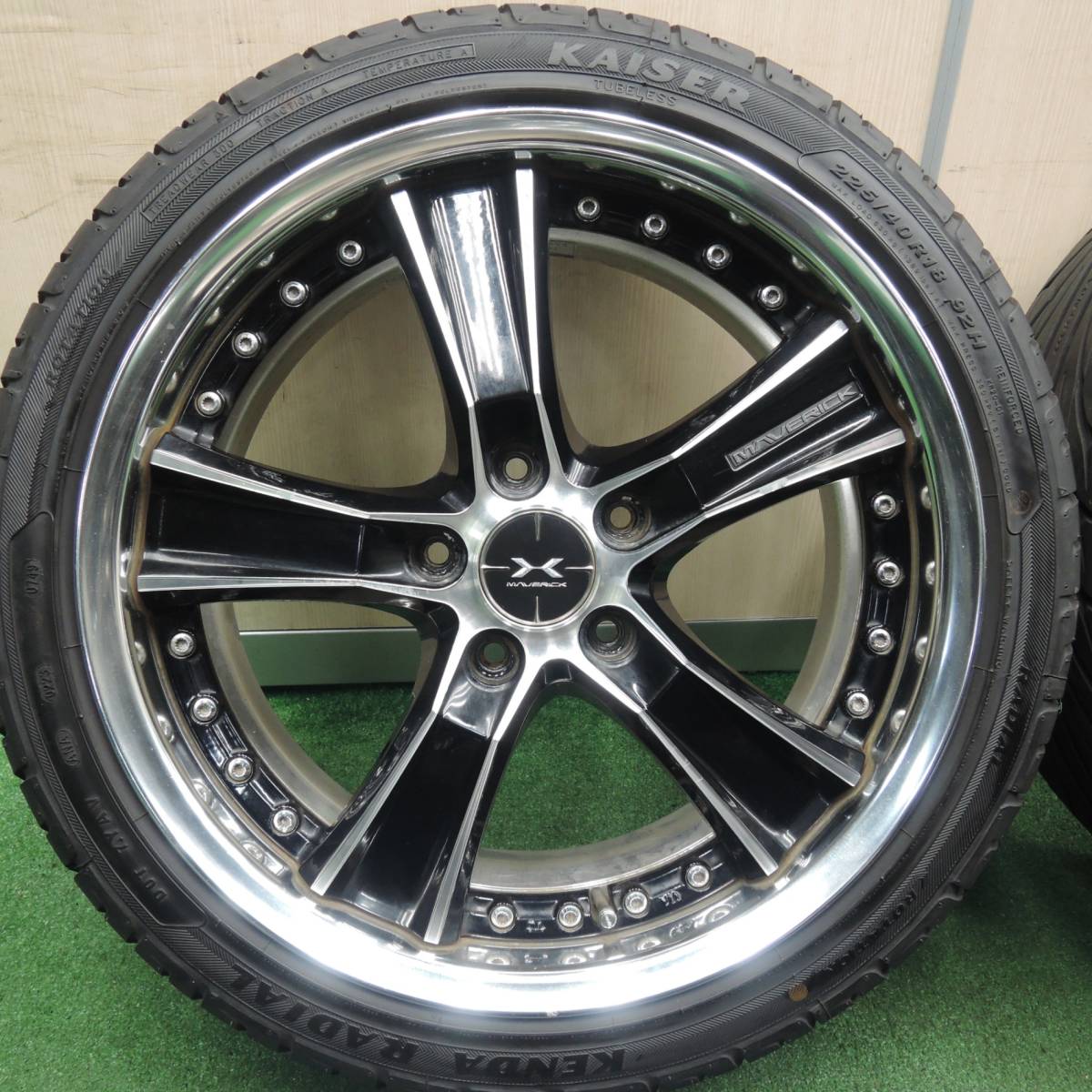 *送料無料* 超バリ溝！23年！ほぼ10分★MAVERICK 005S SL 225/40R18 ケンダ ラジアル カイザー マーベリック PCD114.3/5H★4020403HAノ_画像3