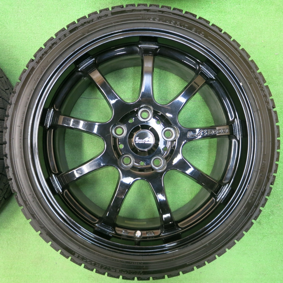 *送料無料* バリ溝！20年！9.5分★スタッドレス LM SPORT 195/45R17 ダンロップ ウインターマックス 03 PCD114.3/5H★4021706イス_画像5