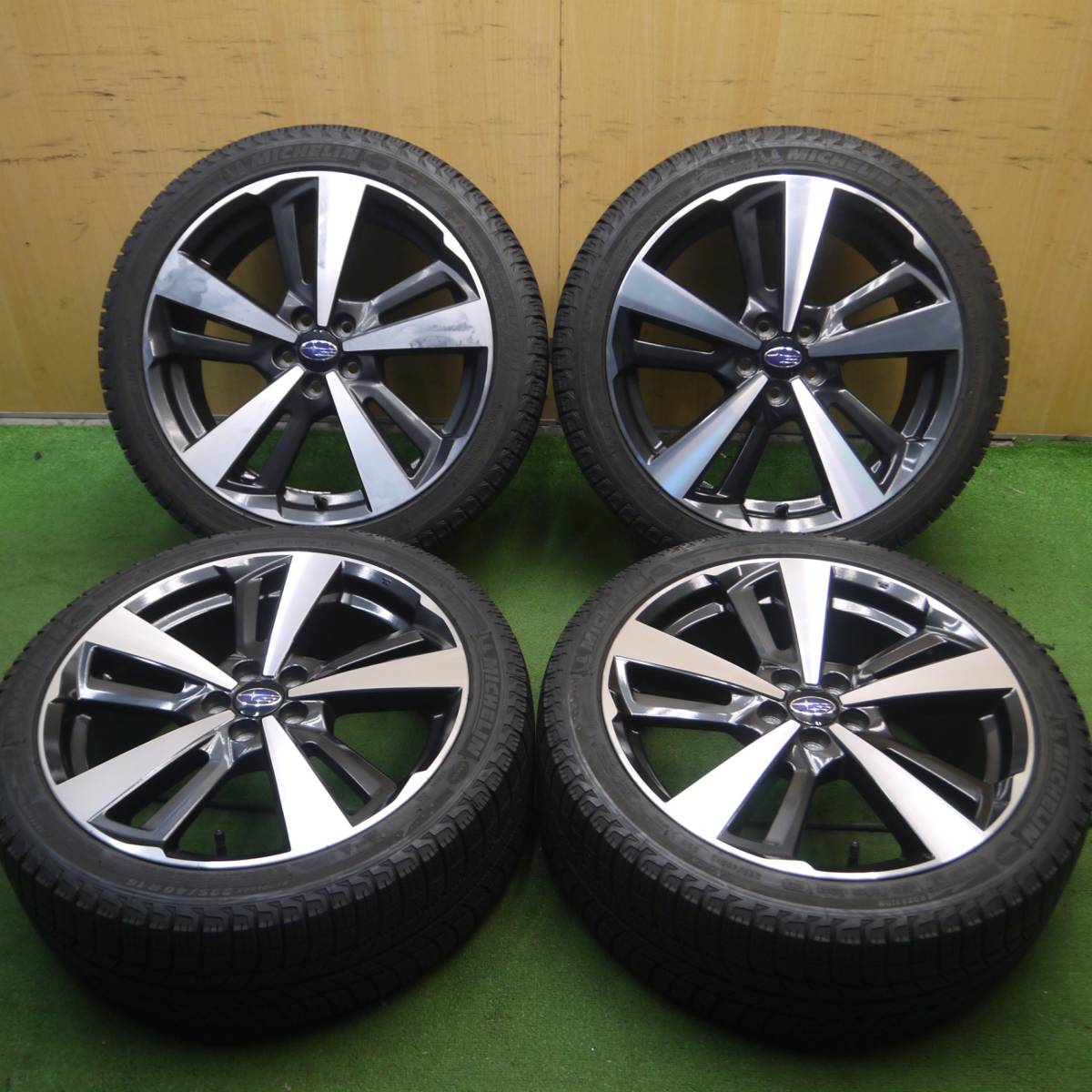 *送料無料* バリ溝！キレイ！9.5分★スバル インプレッサ G4 純正 225/40R18 ミシュラン X-ICE XI3 18インチ PCD100/5H★4022006Hス_画像1