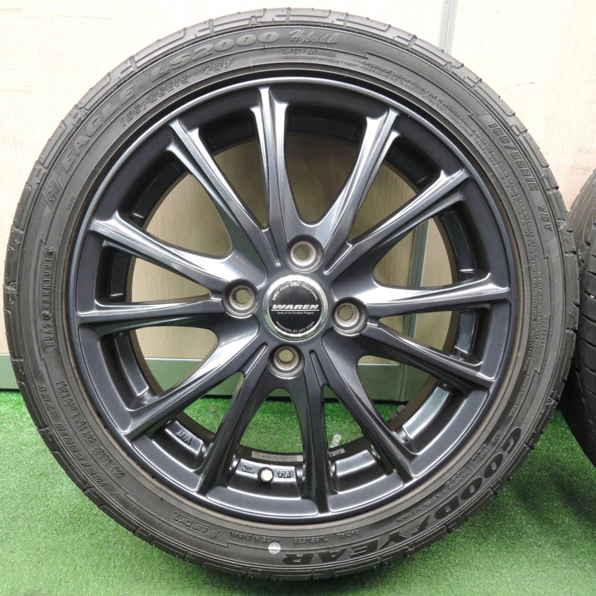 *送料無料* キレイ！21年★165/55R15 グッドイヤー イーグル LS2000 hybrid2 WAREN ヴァーレン 15インチ PCD100/4H★4021902NJノ_画像3