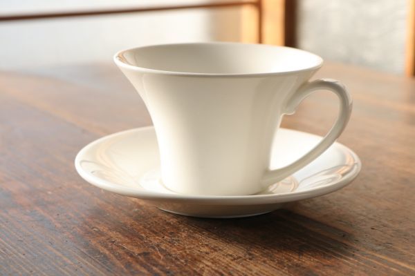 ☆Willmax カップ＆ソーサー プレート セット ホワイト 陶器 シンプル 茶器 ティー コーヒー Feb1202_画像4