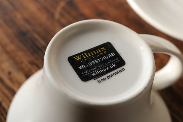 ☆Willmax カップ＆ソーサー プレート セット ホワイト 陶器 シンプル 茶器 ティー コーヒー Feb1202_画像6