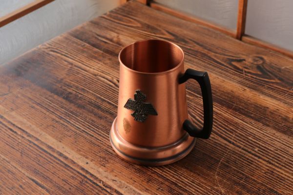 ☆銅製 レトロ ビアマグ マグカップ カナダ製 銅食器 アンティークビンテージ Feb2401_画像1