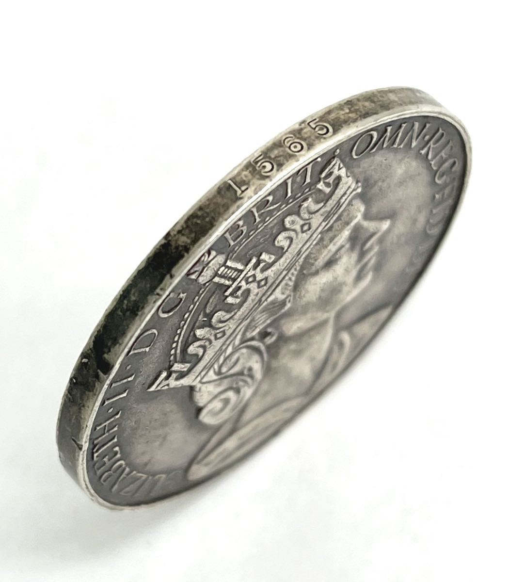 ♪ アンティークコイン イギリス 英国 エリザベスⅡ世 1953年 戴冠式 チューダーローズ 銀貨 銀メダル 硬貨メダル貨幣 _画像3