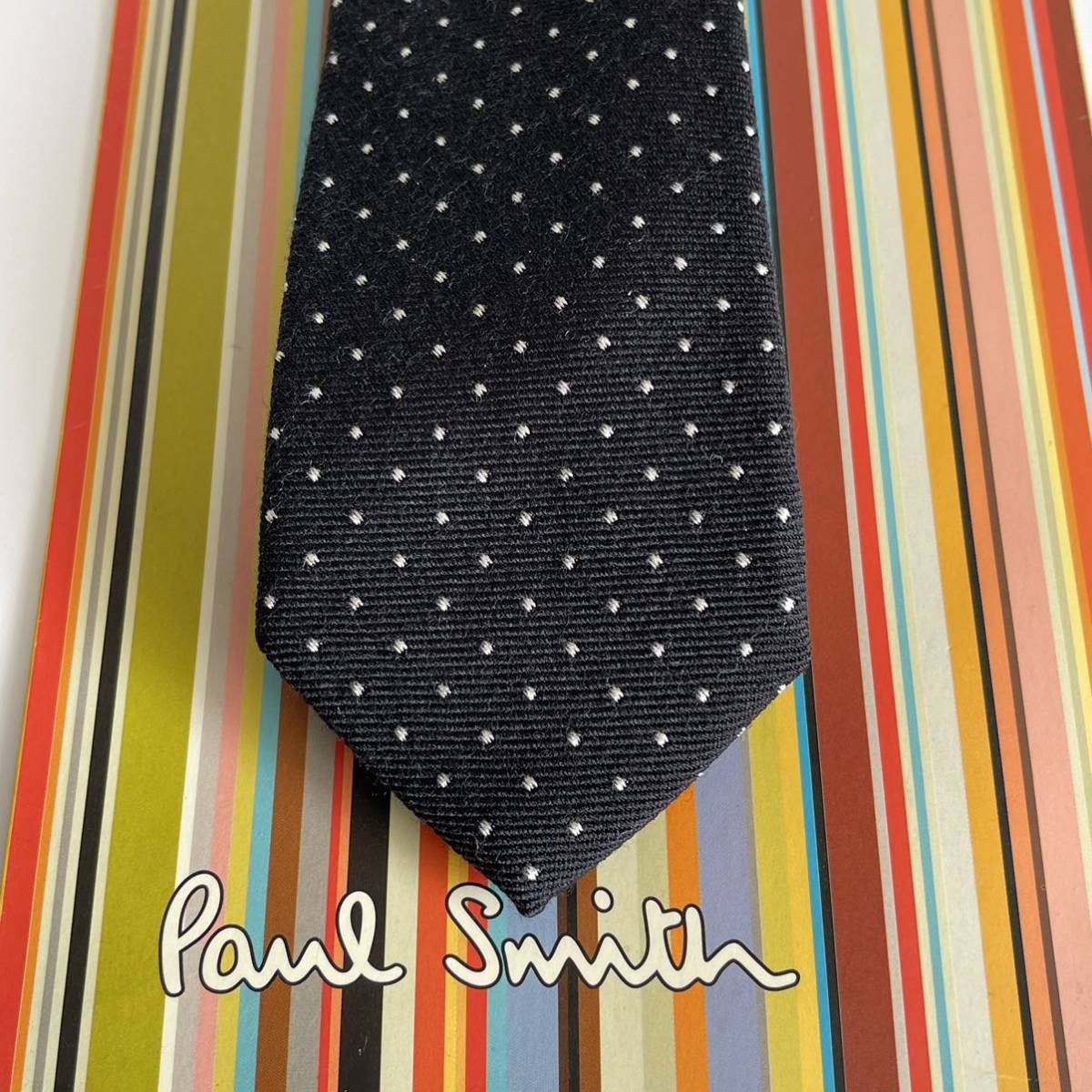 Paul Smith（ポールスミス） 黒ドットネクタイ 花_画像5