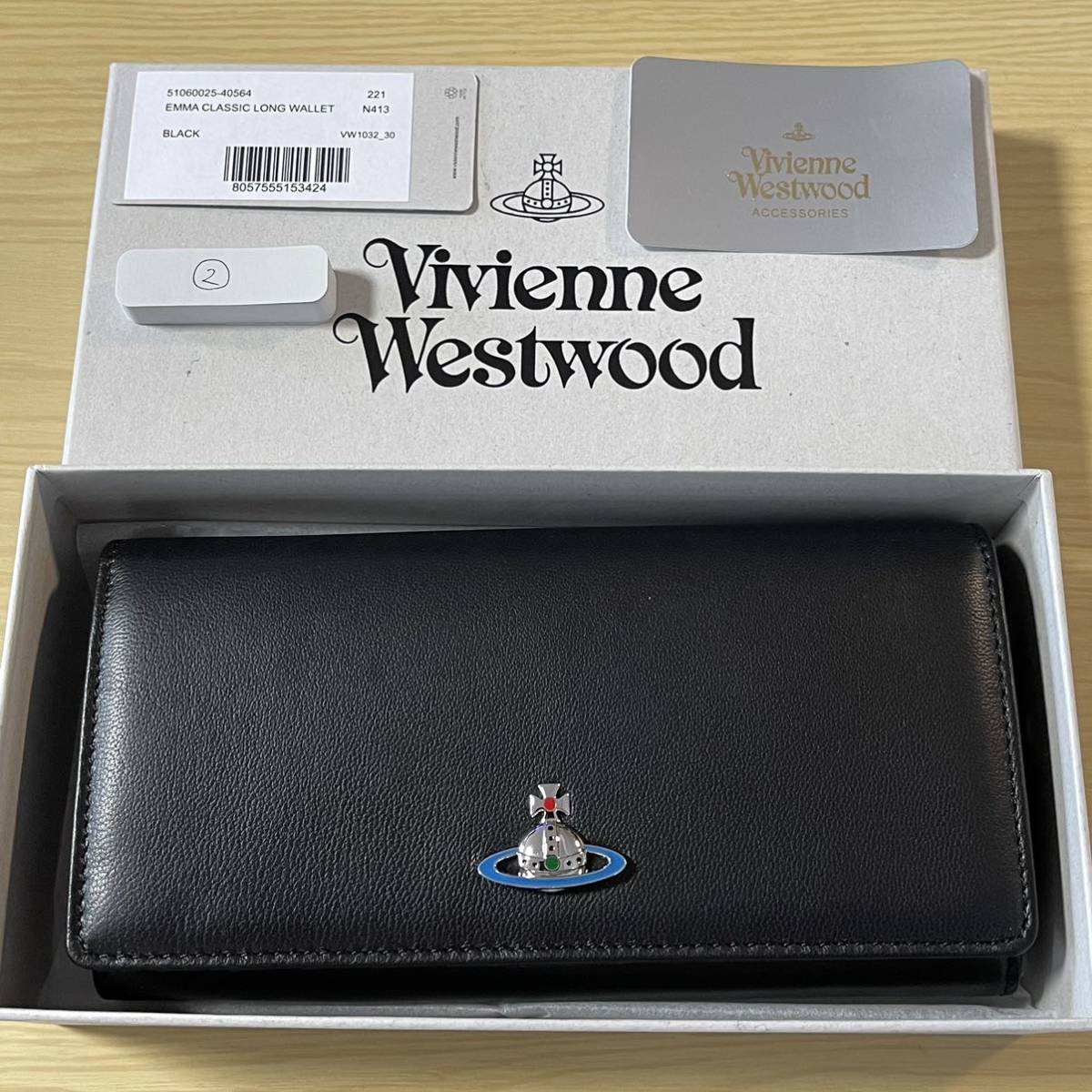 Vivienne Westwood(ヴィヴィアンウエストウッド)② 黒オーブ長財布　サイフ 新品　未使用　箱付き_画像1