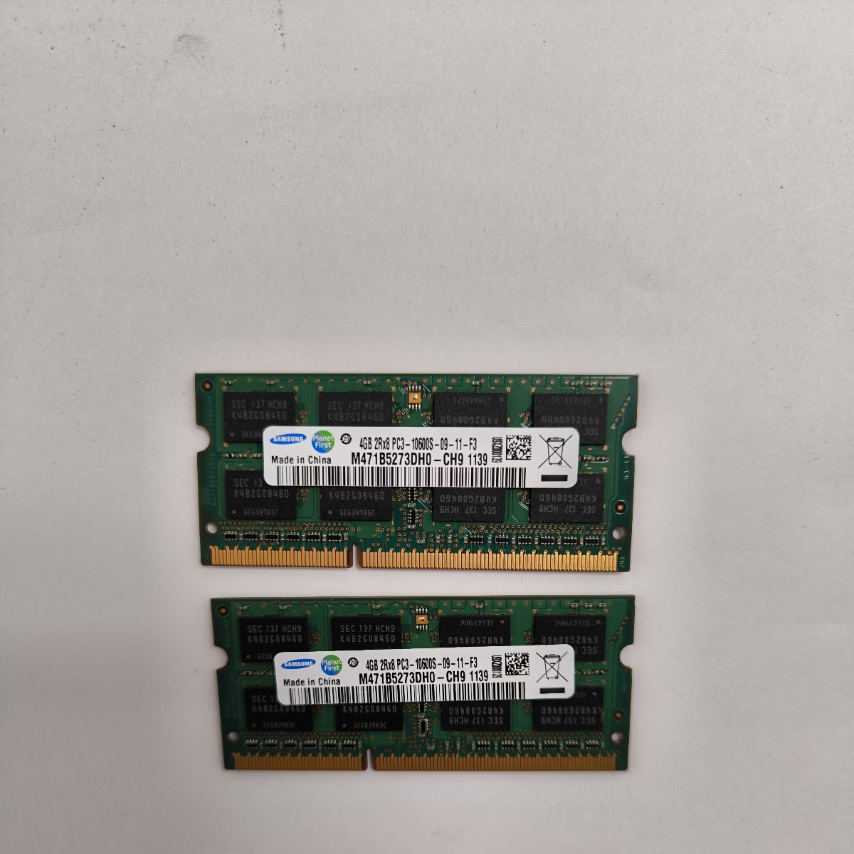 動作確認 SAMSUNG製 PC3-10600S 2Rx8 4GB×2枚組計8GB_画像2