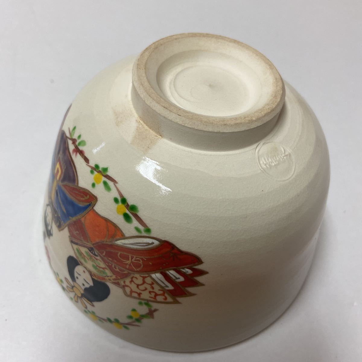 a1001) 茶碗 香泉造 雛 茶 抹茶碗 京焼 茶道具 色絵 金彩 古玩 蔵出 ひな祭り 桃の節句_画像5