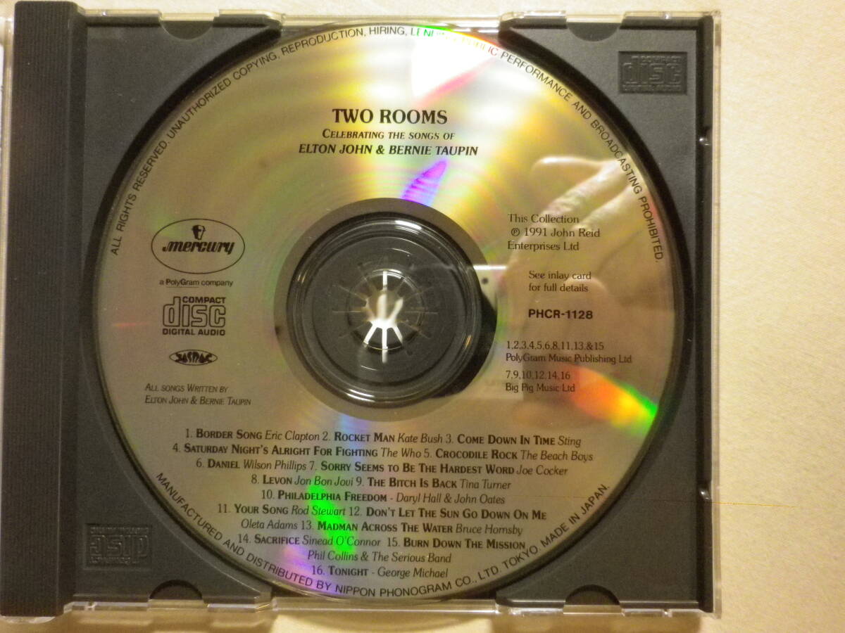 『Two Rooms～Celebrating The Songs Of Elton John ＆ Bernie Taupin(1991)』(1991年発売,PHCR-1128,廃盤,国内盤帯付,歌詞対訳付)の画像3