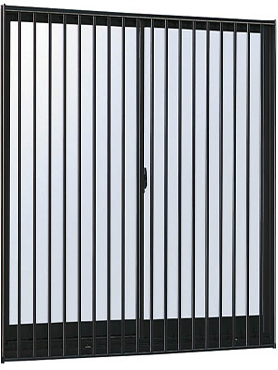 アルミサッシ YKK 縦格子付 引違い窓W845×H970　（08009）複層