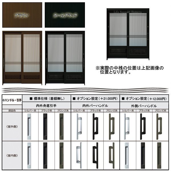 アルミサッシ YKK 玄関引戸 れん樹 A06A 内付 ランマ無し 複層_画像2