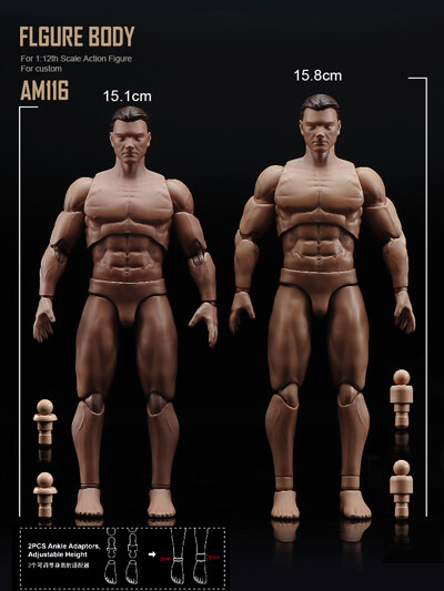 ANT 筋肉男 マッスル マスキュラー 1/12スケールフィギュア 男性ボディ素体 デッサン人形 AM116 1/12 Muscle Male Body 1/12_画像3