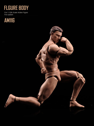 ANT 筋肉男 マッスル マスキュラー 1/12スケールフィギュア 男性ボディ素体 デッサン人形 AM116 1/12 Muscle Male Body 1/12_画像4