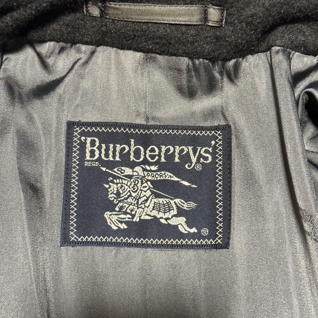  希少 極美品 Lサイズ 着丈100cm Burberry バーバリー チェスターコート ブラック 黒 ホースロゴ カシミヤ混 ロングコート メンズ 紳士服_画像6