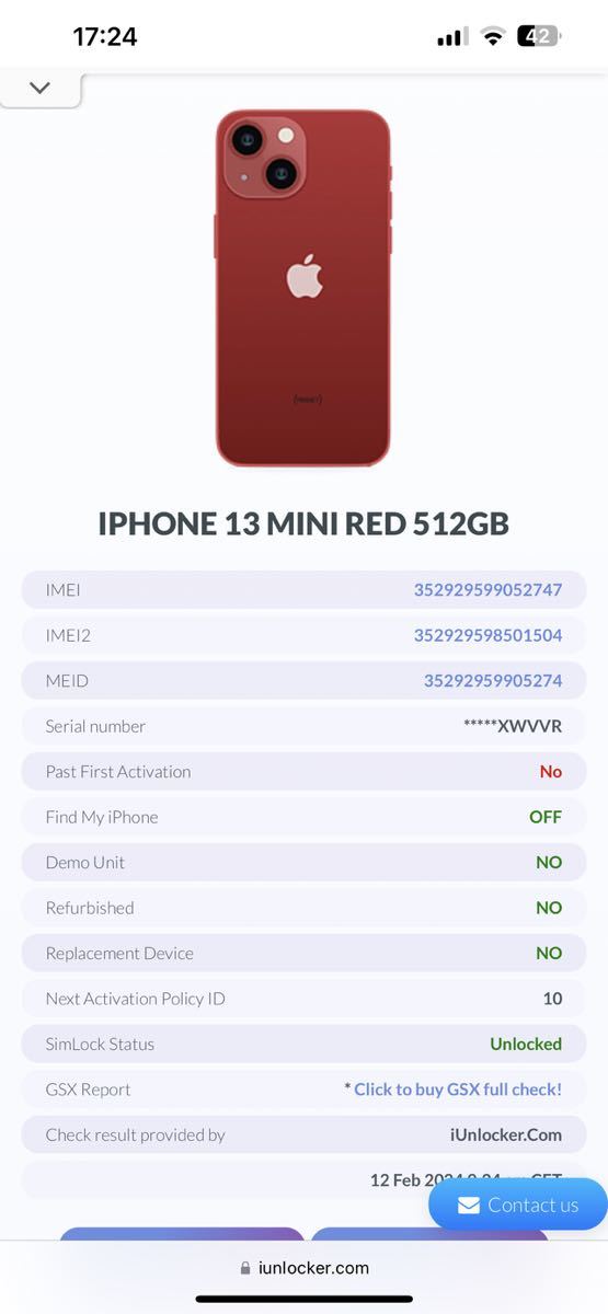 ★希少★新品未使用★iPhone 13mini 512 GB ★海外版SIMフリー★カメラシャッター音なし★赤★A2628★新品バッテリー100%★_画像8