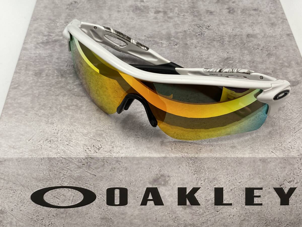 偏光★OAKLEYオークリー RADARLOCK PATHレーダーロックパス 白ホワイト/FIREファイヤーミラーPOLARIZED ゴルフ釣りランニングサングラス_画像4