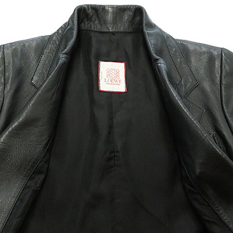 【格安】1,000円～LOEWE ロエベ レザージャケット ブラック系 サイズ44 レディース [M4634]_画像8