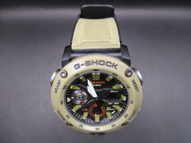 中古腕時計354【CASIO】GA-2000(カシオ)G-SHOCKGショックデジアナブラック樹脂バンド　カーボンコア デザートカーキ_画像3