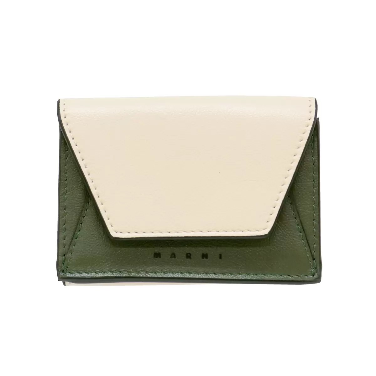 マルニ メンズ 三つ折り財布 - ホワイト/グリーン