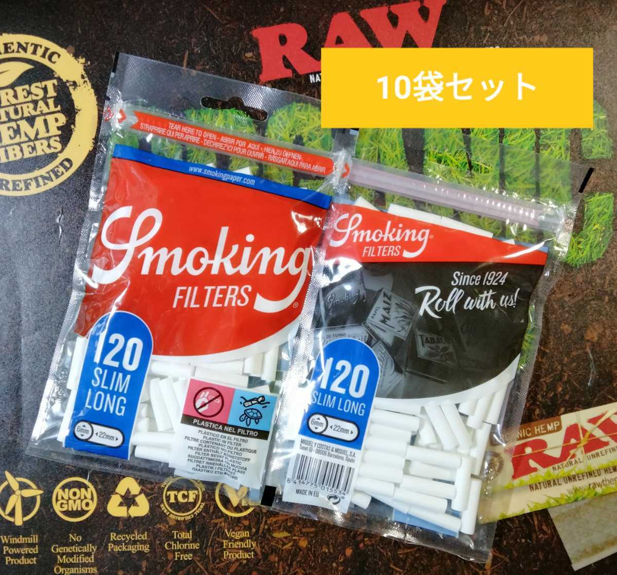10袋セット☆スモーキング スリムフィルター ロング 6mm 22mm 手巻き タバコ smoking filter _画像1