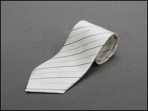  west . woven formal necktie * white * stripe * silk 100%* made in Japan *. equipment * wedding *... mail service possible NJ11-WH