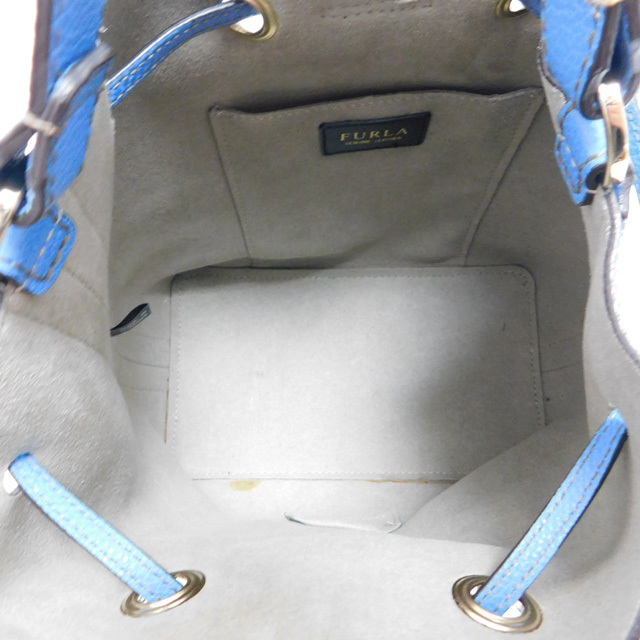 FURLA Furla navy blue Stanza pouch shoulder bag handbag 2WAY bag leather blue series 