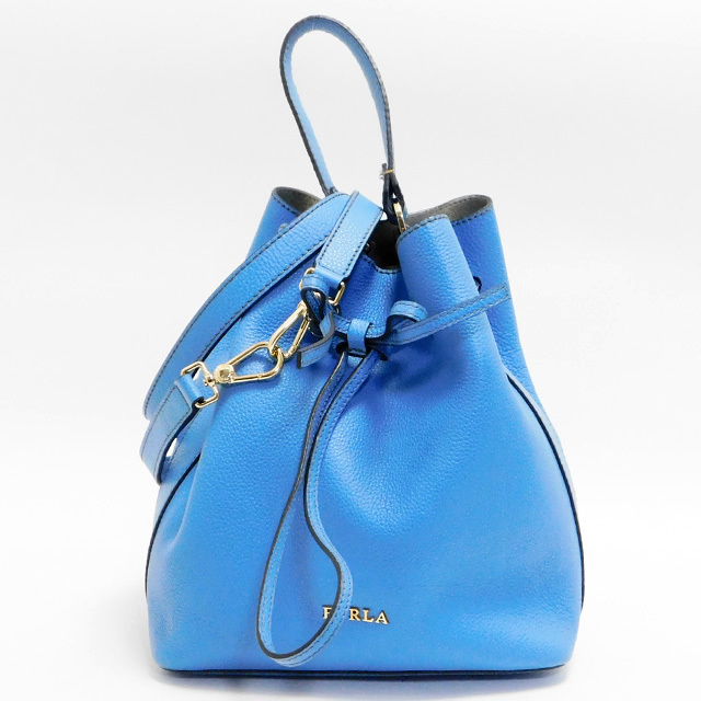 FURLA Furla navy blue Stanza pouch shoulder bag handbag 2WAY bag leather blue series 