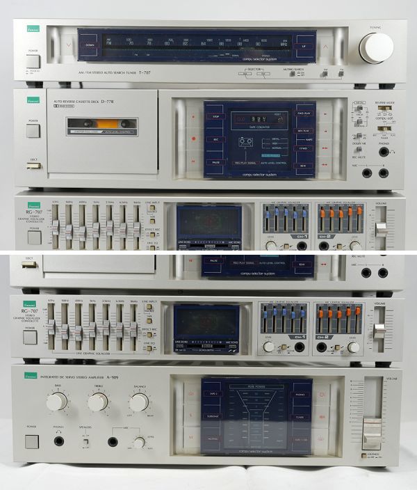 M0235【システムコンポ】SANSUI 山水 A-909/RG-707/D-77R/T-707/P-L50 通電可_画像2