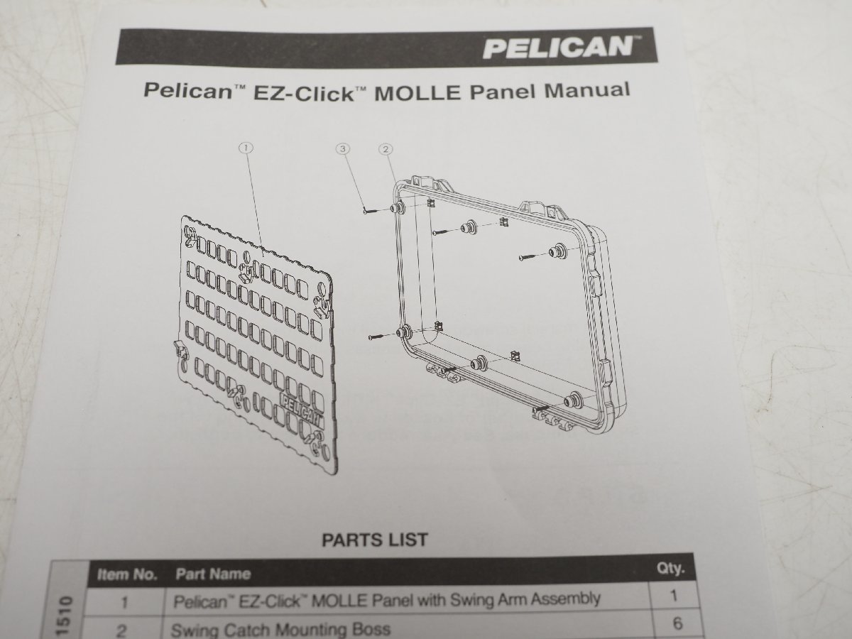 新品 PELICAN ペリカン EZ-Click MOLLE Panel 1560用パネル [015600-5200-110] ケース用品 [3F-57268]_画像3