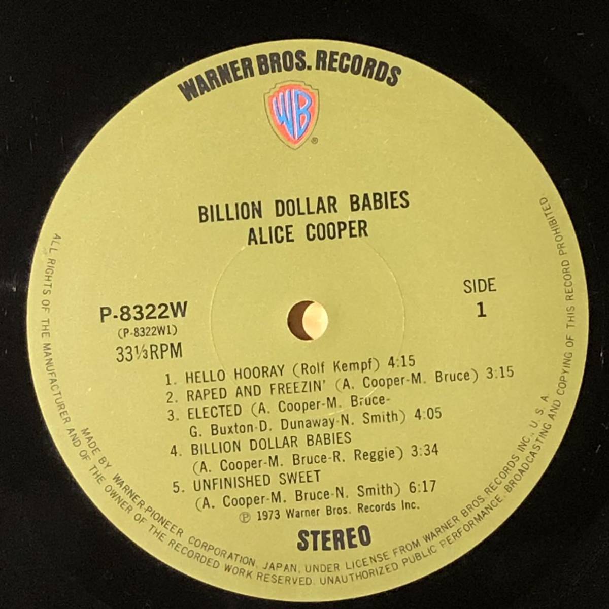 D02 中古LP 中古レコード ALICE COOPER BILLION DOLLAR BABIES　アリスクーパー　ビリオンダラーベイビーズ　帯付録付_画像9