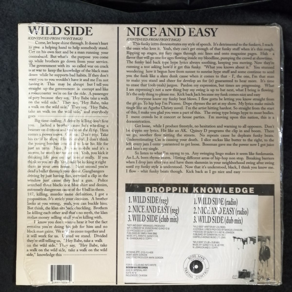 D02 中古LP 中古レコード　MC.JR.CAS wild side / nice and easy BRD 1004 US盤　シールド有り_画像2