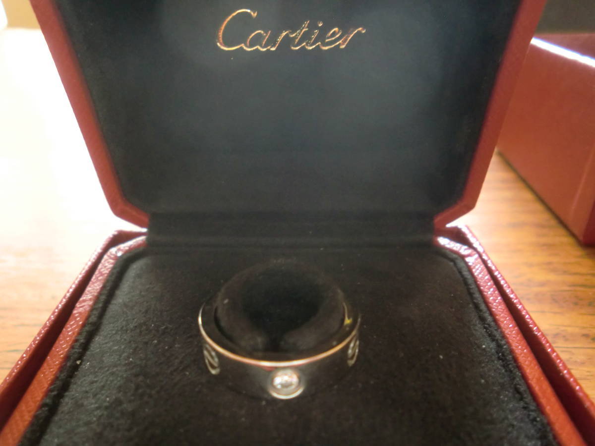 定価70万円カルティエCartierプラチナラブリング1ダイヤ指輪#52PT950正規店購入レシート保証書