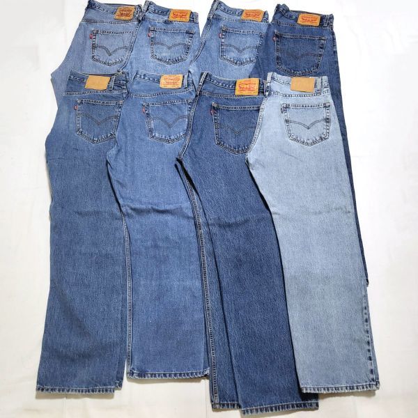 8本 リーバイス 505 古着卸 ブルー デニムパンツ ジーンズ 色落ち◎ 1円スタート 仕入れ まとめ売り Levis 505 サイズミックスset 33 34 36_画像1