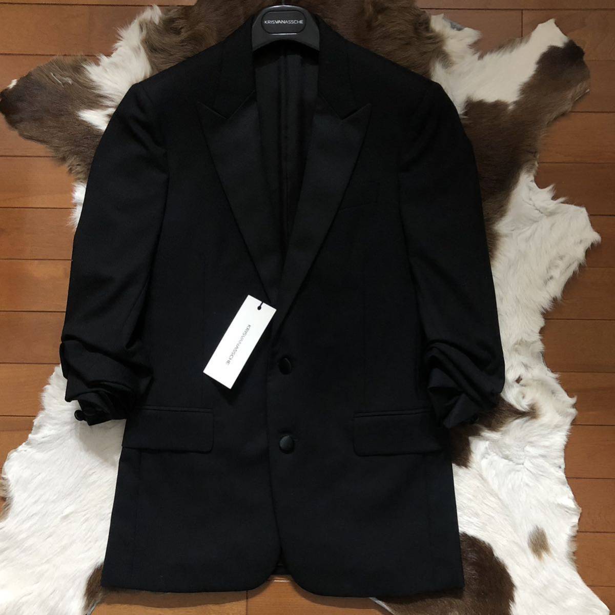 新品 Kris Van Assche(クリス ヴァン アッシュ) 2B スモーキング テーラードジャケットスーツ/パンツセット黒44 Dior HOMME(ディオールオム_画像3