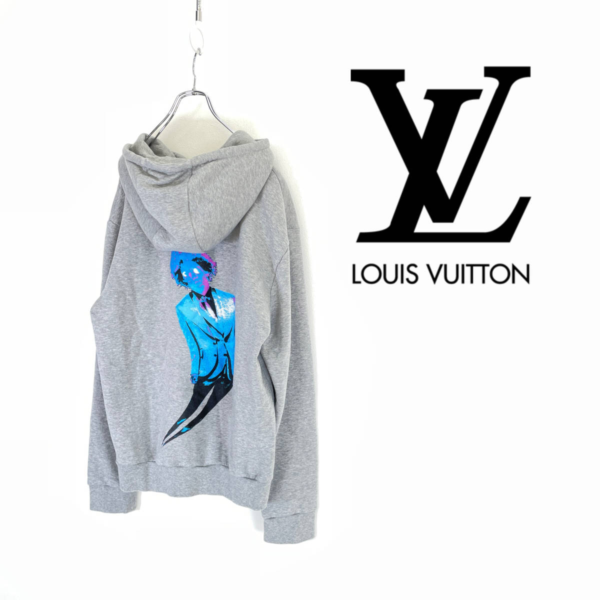 2019AW LOUIS VUITTON by virgil abloh ルイヴィトン ロゴ ネオンワーキングマン フーディパーカー size XL RM212 UYR HLY68W 0130567_画像1