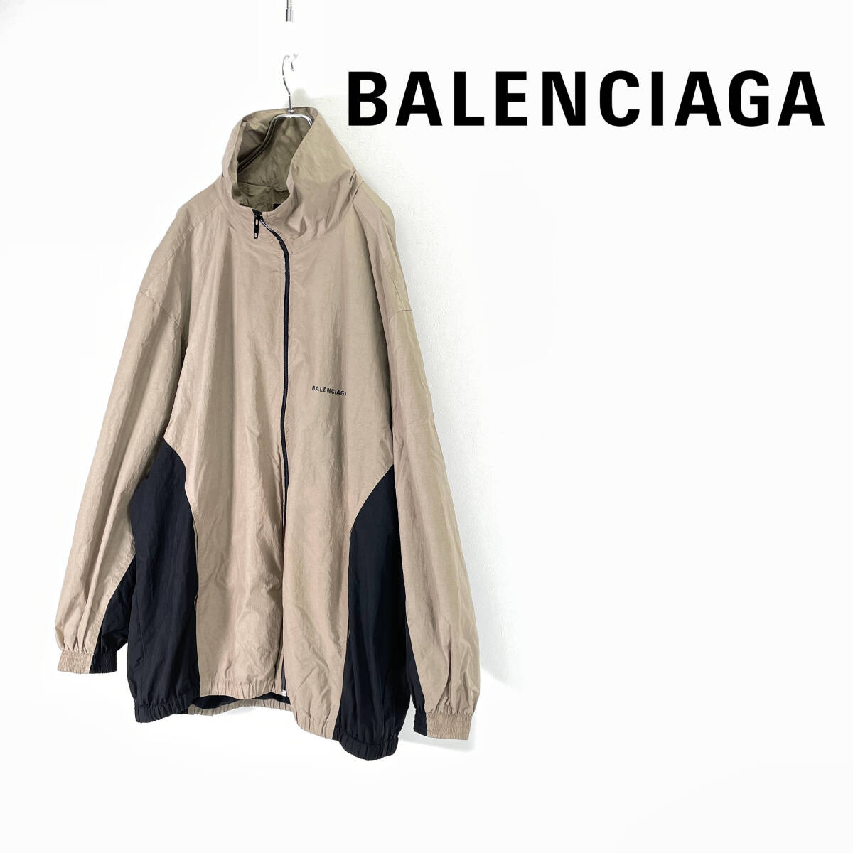 2020AW BALENCIAGA バレンシアガ ロゴ オーバーサイズ ナイロン トラック ジャケット size 1 625510 217775_画像1